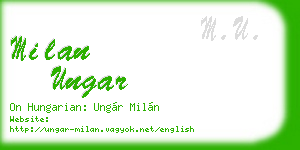milan ungar business card