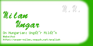 milan ungar business card